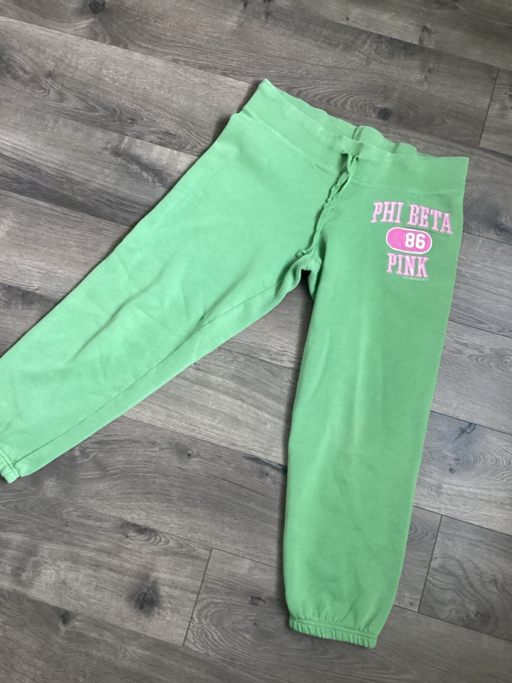 Vintage PINK Victoria's Secret Green Phi Beta 86 Joggers size S